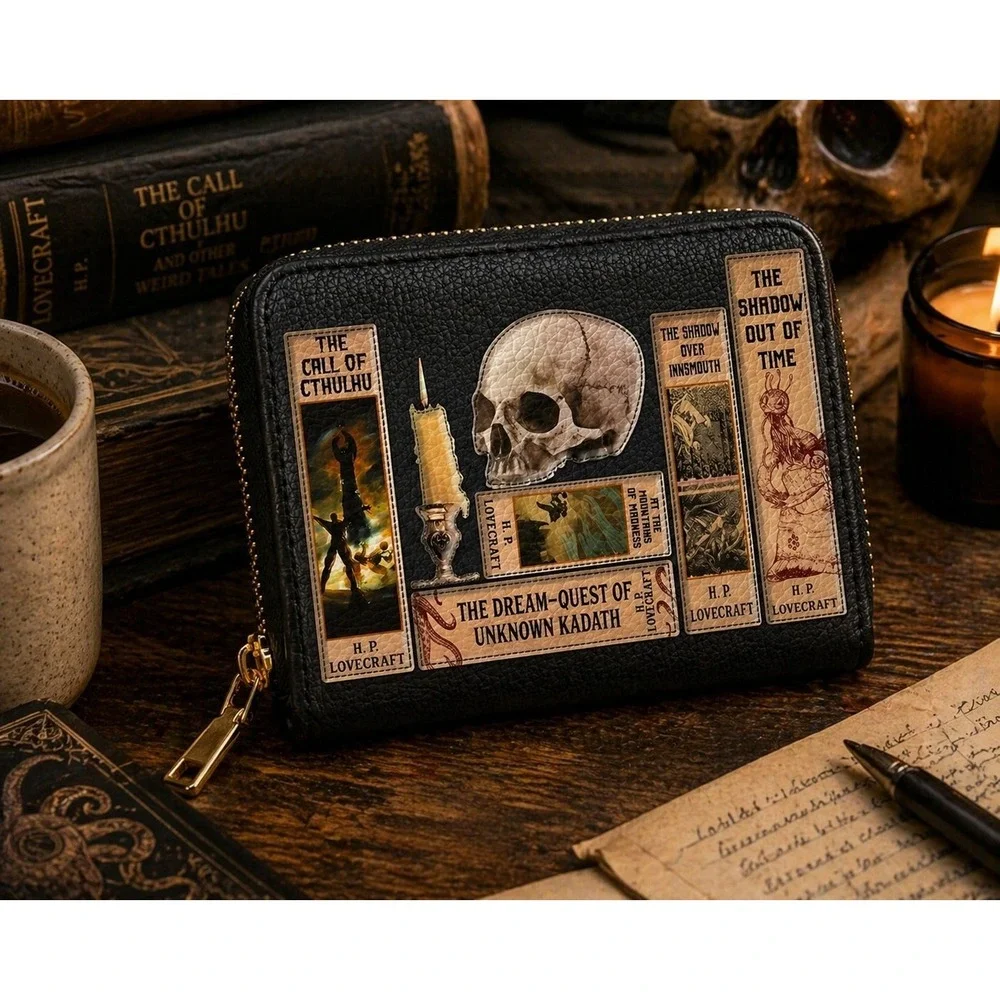 Lovecraftian‎ Black Mini WalletGoth Horror Emo Halloween New Literature
